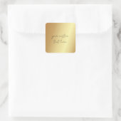 Glamour Imitats Gold Ihren eigenen Text hier Quadratischer Aufkleber (Tasche)