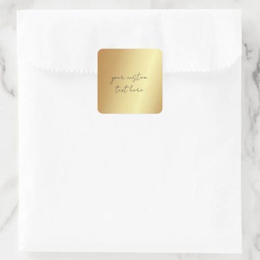 Glamour Imitats Gold Ihren eigenen Text hier Quadratischer Aufkleber (Tasche)