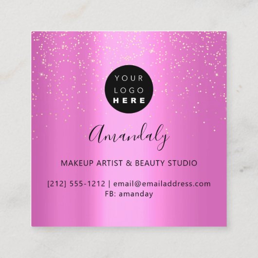 Glamour in Gold getropft: Karte, die spart Quadratische Visitenkarte (Rückseite)