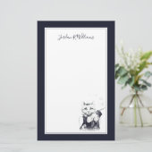 Glamour-Katze | addieren Ihren Namen Briefpapier (Stehend Vorderseite)