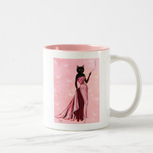 Glamour-Katze im Rosa Zweifarbige Tasse