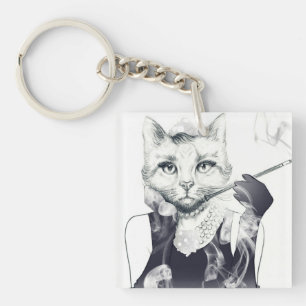 Glamour-Katze Schlüsselanhänger