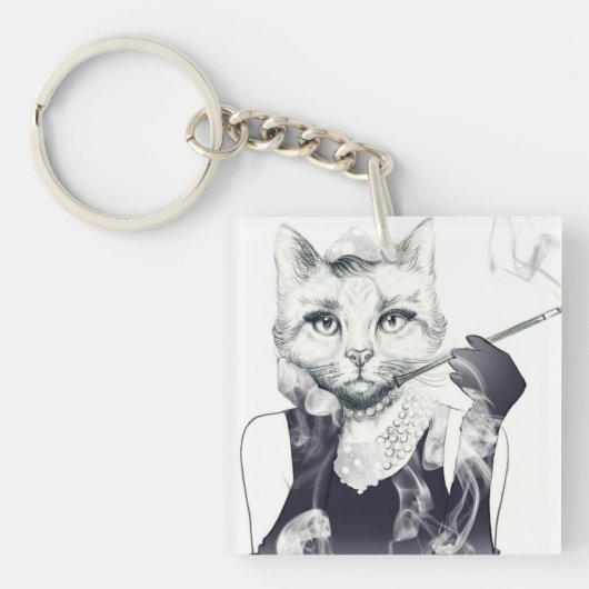 Glamour-Katze Schlüsselanhänger (Vorderseite)