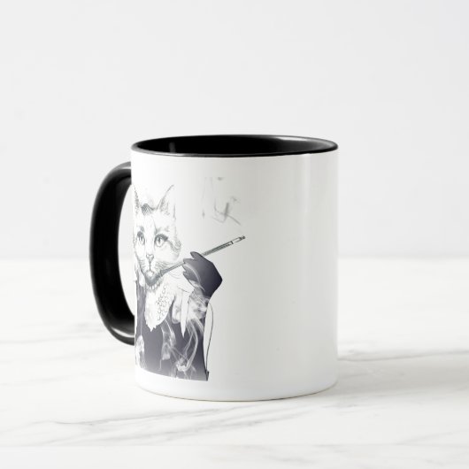 Glamour-Katze Tasse (Vorderseite Links)