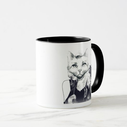 Glamour-Katze Tasse (VorderseiteRechts)