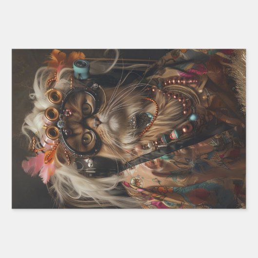 Glamour Katzen im Salon Decoupage Geschenkpapier Set (Vorderseite 2)