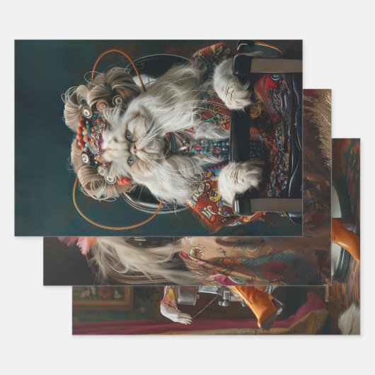 Glamour Katzen im Salon Decoupage Geschenkpapier Set (Set)