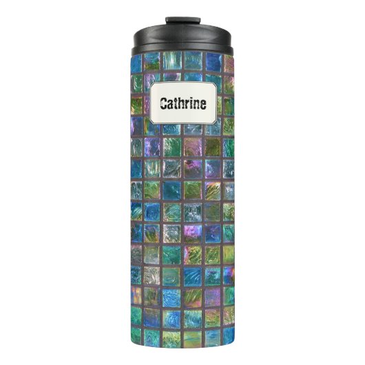 Glamour Keramik Tiles Individuelle Name Thermosbecher (Vorderseite)