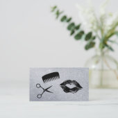 Glamour Kiss Comb Shears Glitzer Visitenkarte (Stehend Vorderseite)