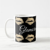 Glamour Kiss Pattern (Gold) Kaffeetasse (Links)