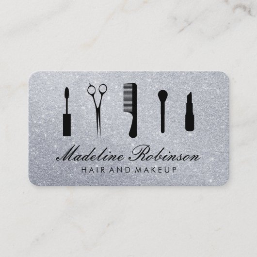 Glamour Kit mit elegantem Glitzer Visitenkarte (Vorderseite)