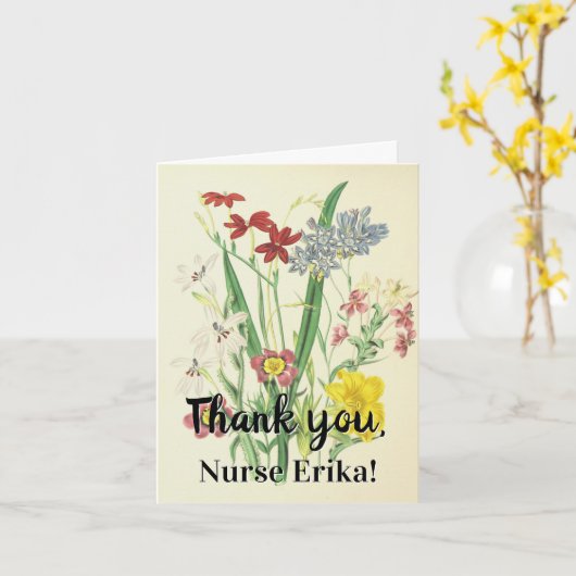 Glamour, Klasse "Danke" Krankenschwester Danke Kar Karte (Gelbe Blume)