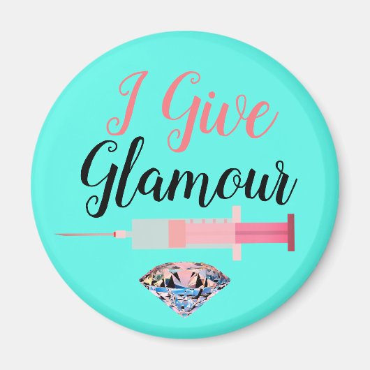 Glamour Krankenschwester erschossen aquamarin rosa Magnet (Vorne)