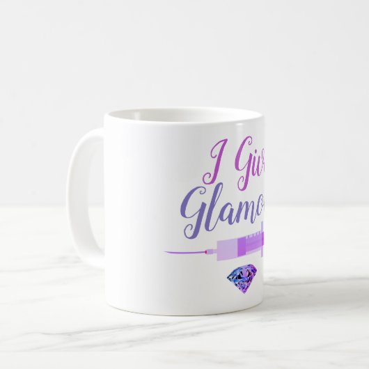 Glamour Krankenschwester erschossen niedlich lila Kaffeetasse (Vorderseite Links)