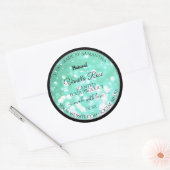 Glamour-Labels für Aquamarine Glitzer-Produktverpa Runder Aufkleber (Umschlag)