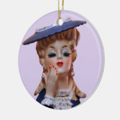 Glamour Lady Head Vase Extravagant Blue Hat Keramik Ornament (Links)