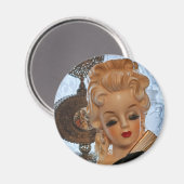 Glamour Lady Head Vase Fan Parfüm Flaschen Magnet (Vorderseite/Rückseite)