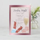 Glamour Ladys Game Night Dark Legs mit Heelsen Einladung (Stehend Vorderseite)