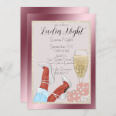 Glamour Ladys Game Night Dark Legs mit Heelsen Einladung (Vorne/Hinten)