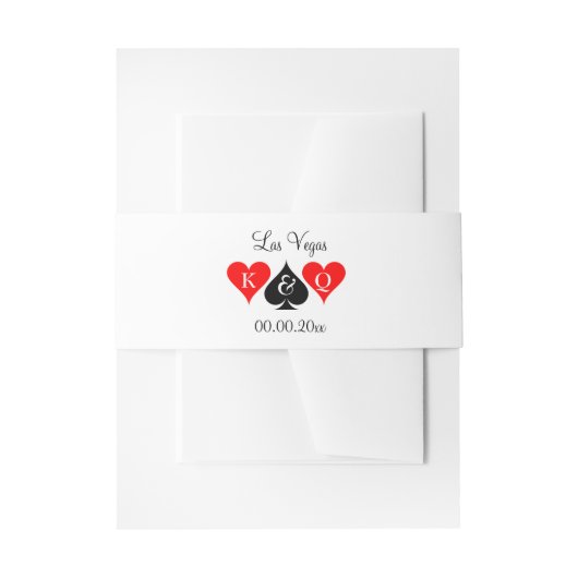 Glamour Las Vegas Hochzeit Poker Thema Einladungsbanderole (Vorderseite Beispiel)