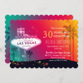 Glamour Las Vegas Wedding Anniversary Party Einladung (Vorne/Hinten)