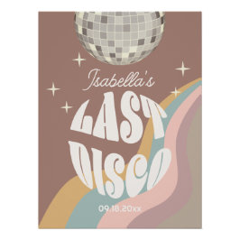 Glamour Last Disco 70er Retro Groovy Bachelorette Poster