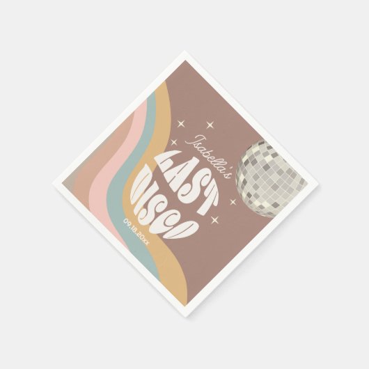 Glamour Last Disco Retro 70er Groovy Bachelorette Serviette (Ecke)