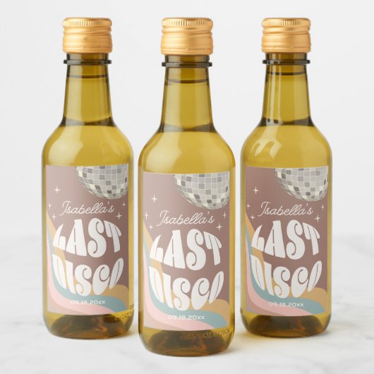 Glamour Last Disco Retro 70er Groovy Bachelorette Weinetikett (Flaschen)