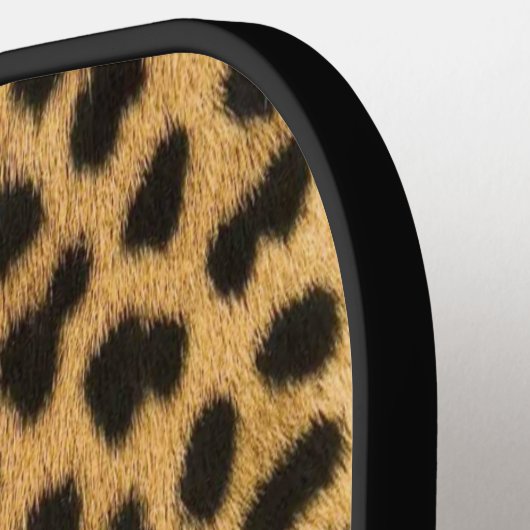 Glamour Leopard Print Script Name Pickleball Schläger (Linke Seite)