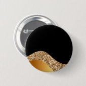 Glamour Light Brown Black Waves Elegante Deluxe Button (Vorne & Hinten)