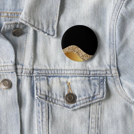 Glamour Light Brown Black Waves Elegante Deluxe Button (Beispiel)