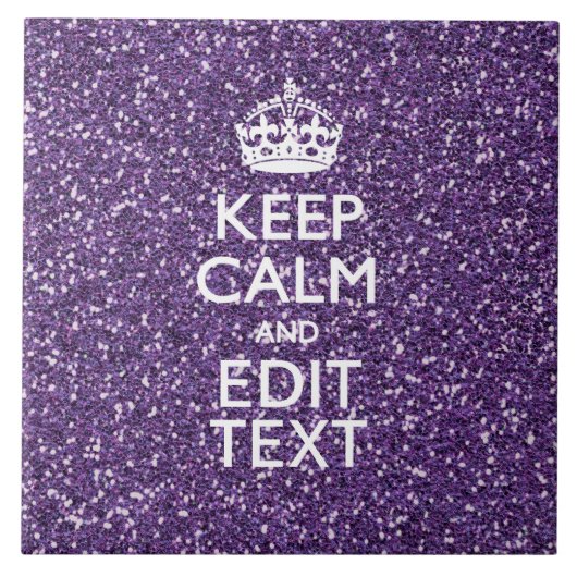 Glamour Lila Behielt Ruhe Personalisiert Fliese (Vorderseite)