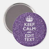 Glamour Lila Behielt Ruhe Personalisiert Magnet (Vorderseite/Rückseite)