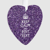 Glamour Lila Behielt Ruhe Personalisiert Ornament (Vorderseite)