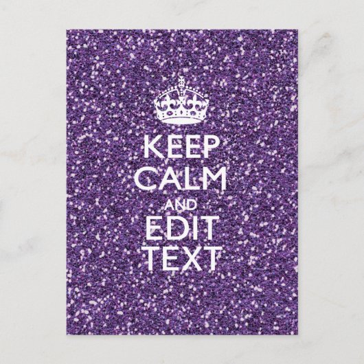 Glamour Lila Behielt Ruhe Personalisiert Postkarte (Vorderseite)