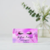 Glamour Lila Butterfly Lashes Visitenkarte (Stehend Vorderseite)