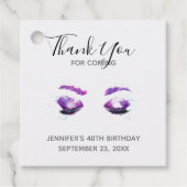 Glamour Lila Eyes & Brows Aquarell Vielen Dank Geschenkanhänger (Vorderseite)