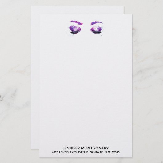 Glamour Lila Eyes & Brows Wasserfarbe (Vorne/Hinten)