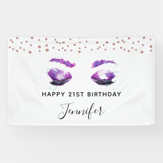 Glamour Lila Eyes & Brows Wasserfarbe Banner (Horizontal)