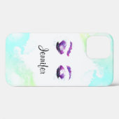 Glamour Lila Eyes & Brows Wasserfarbe Case-Mate iPhone Hülle (Rückseite (Horizontal))