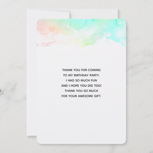 Glamour Lila Eyes & Brows Wasserfarbe Dankeskarte (Rückseite)