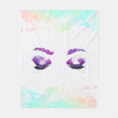 Glamour Lila Eyes & Brows Wasserfarbe Fleecedecke (Vorderseite)