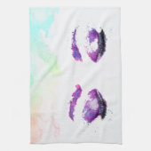 Glamour Lila Eyes & Brows Wasserfarbe Geschirrtuch (Vertikal)