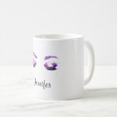 Glamour Lila Eyes & Brows Wasserfarbe Kaffeetasse (VorderseiteRechts)