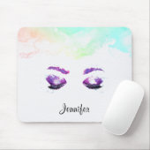 Glamour Lila Eyes & Brows Wasserfarbe Mousepad (Mit Mouse)