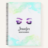 Glamour Lila Eyes & Brows Wasserfarbe Notizblock (Vorderseite)