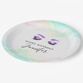 Glamour Lila Eyes & Brows Wasserfarbe Pappteller (Schrägansicht)