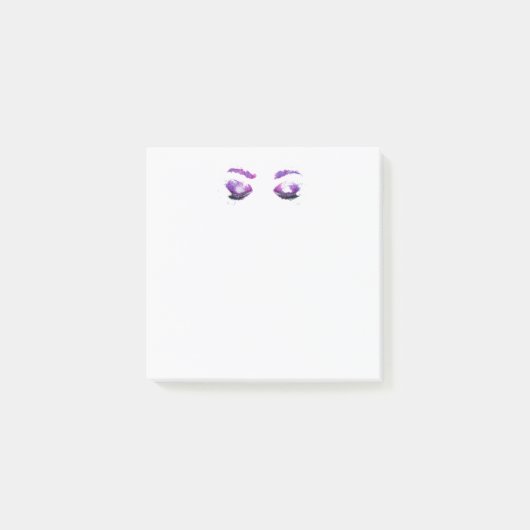 Glamour Lila Eyes & Brows Wasserfarbe Post-it Klebezettel (Vorderseite)