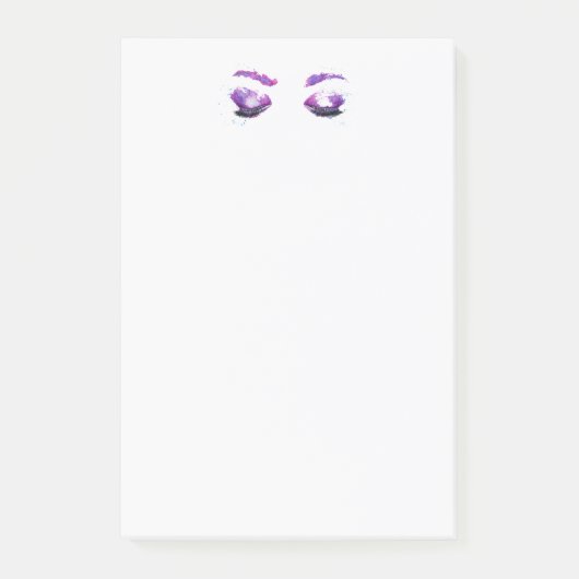 Glamour Lila Eyes & Brows Wasserfarbe Post-it Klebezettel (Vorderseite)