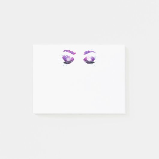 Glamour Lila Eyes & Brows Wasserfarbe Post-it Klebezettel (Vorderseite)